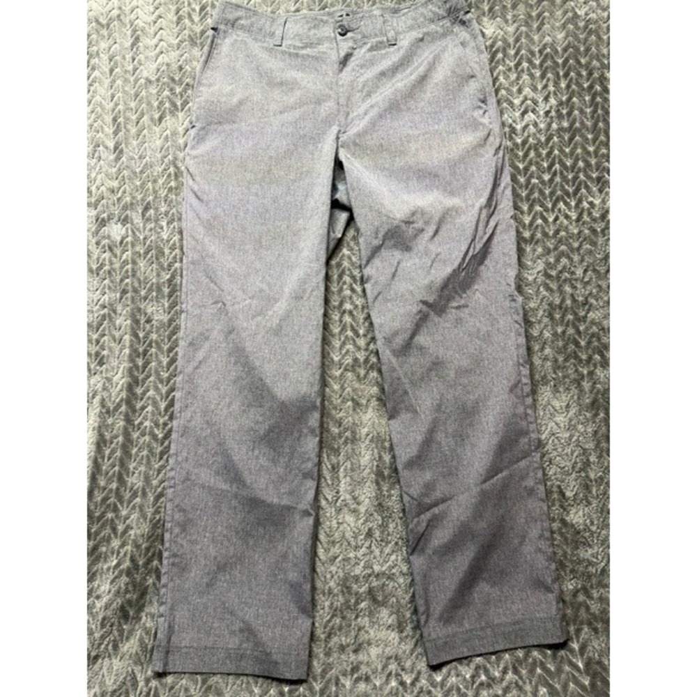 Grand Slam Mens Performance Golf Pants Grey Stretch 32x30 Flat Front 0386